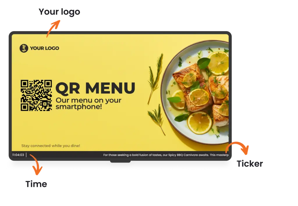 gratis sjabloon digital signage QR menu
