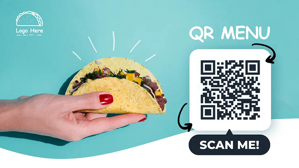 gratis sjabloon digitale menuborden QR code