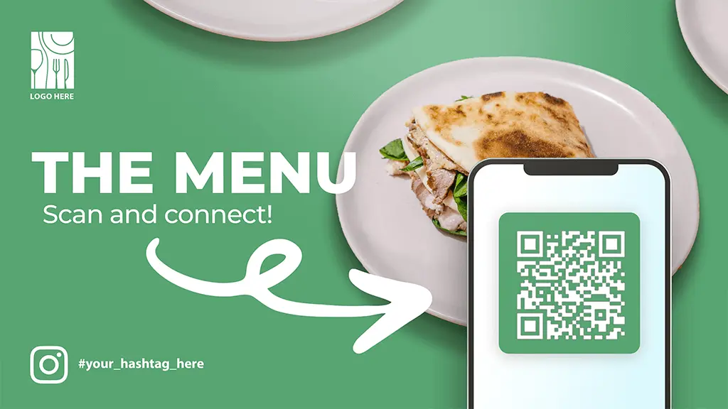 gratis sjabloon digitale menuborden QR code